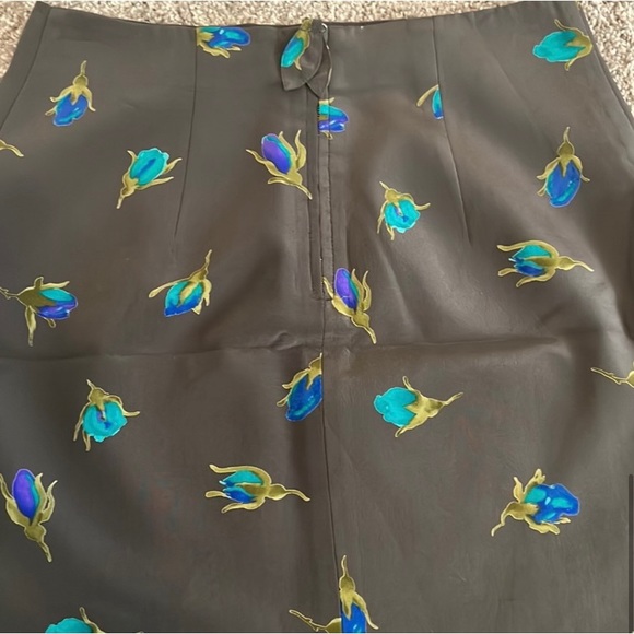Rebecca Taylor Floral Grey Gray Skirt Size 0 - Picture 5 of 7